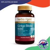 Herbs of Gold Ginkgo Biloba 6000 60 Capsules