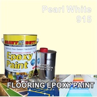 915 PEARL WHITE ( 5L ) HEAVY DUTY EPOXY WATERPROOF FLOOR PAINT . HEAVY DUTY 4+1 [ Include Hardener ] CAT LANTAI FLOORING