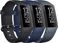 3 Pack Sport Bands Compatible with Fitbit Charge 4 Bands Women Men, Soft Silicone Adjustable Replacement Straps Wristbands for Fitbit Charge 4 / Fitbit Charge 3 / Charge 4 SE/Charge 3 SE