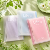 A5/B5 Blush Pink Purple Blue Plastic Binder Refillable Loose Leaf Paper Refill Planner Ring Binder N