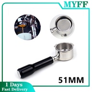 51MM Coffee Bottomless Portafilter for Delonghi EC680/EC685 Filter Replacement Filter Basket Coffee