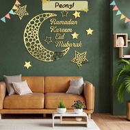 PDONY Wall Sticker, DIY Ramadan Decors Mirror Stickers, Arylic Removable Home Decorations Eid Mubarak Wall Decal