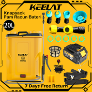 KEELAT 20L Knapsack Pam Racun Bateri Pump Racun Tong Racun Rumput Electric Knapsack Sprayer Pump