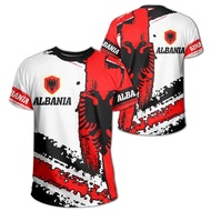 Jersi Rumah Albania 2025 Akhir Bola Sepak T-shirt Sepanyol Lengan Pendek Lambang Helang Albania T Ke