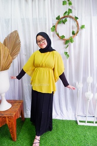 JJT SHOP/Nisa Outer Blouse / Bahan Ceruti Babydol / Blouse Outer Remaja / Nyaman Di Pakai
