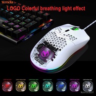 HXSJ J900 Gaming Mouse RGB Backlit Honeycomb Shell 6 Programmable Buttons Mouse WhiteRGB