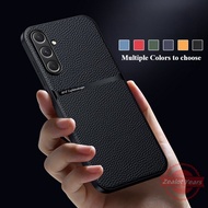 For Samsung Galaxy S25 S24 FE Plus S25FE S24FE Luxury Leather Matte Phone Case Lens Protect Phone Co