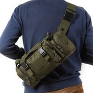 HIJAU SHOPEE ANJAY ARMY SLING BAG KOREAN ARMY GREEN SLING BAG - ARMY SIDE BAG - ARMY GREEN TACTICAL 