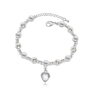 SSA Luxury Rhinestone Heart Shape Pendant Bracelet Bangles Jewelry BF14