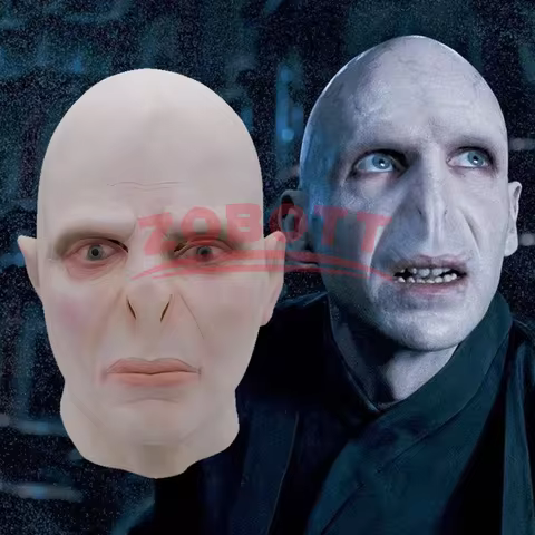 Voldemort Mask Dobby The Elf Mask Hood Harry Movie Cos Horror Thriller Bald Latex Mask Halloween Mas
