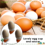 TEAMY 1/2/4Pcs Egg Cup Holder Boiled Creative Opener Eggs Container