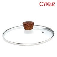 Cypruz Glass Lid Wooden Handle 28 Cm Pot Lid Glass Cover Lid