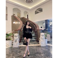 Set of 3 bustier tops + sequined cv + black car - Nhung MEOINDAHOUSE