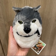Gray Wolf Coin Pouch Coins Plush Plushie Plushy Soft Toy Cute Collection Bag