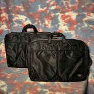 90% new 日本製 porter tanker 3way briefcase black M / L 3-way bag double layer 黑色尼龍雙層中/大 三用袋 公事包 手提袋 斜揹袋 側揹袋 背囊 書包 背包