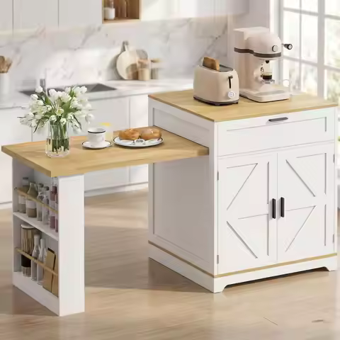 Kitchen Islands with Seating, 67.7 Island Table for Kitchen, Extendable Dining Table for 26, Mobile