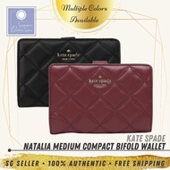 [SG SELLER] Kate Spade KS Womens Natalia Medium Compact Bifold Leather Wallet (Multi Colors Available)
