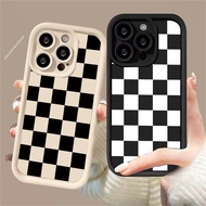 Casing Samsung Galaxy F42 5G F41 F23 5G F15 5G white plaid Case