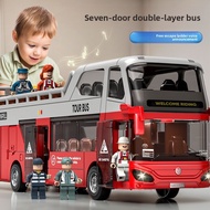 Large Open Top Double Decker Bus Model Children'S Toy Car With Sound And Light Control Can Open The 
