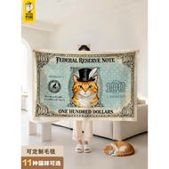 Blanket Thick Winter Office Nap Shawl Blanket Sofa Blanket Cat Dollar Creative Gift Air Conditioner