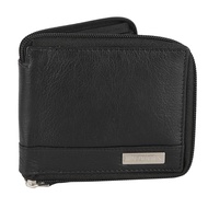 WildHorn Men 100% Genuine Full Zipper Men's Leather Wallet (Black)