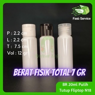 botol 20ml putih fliptop pet tinta parfum sanitizer serum bening tebal - 30ml hitam sumbat ulir pth