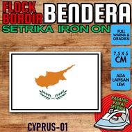 Flock iron-on Badge Patch with Flag Country Embroidery - CYPRUS [01]