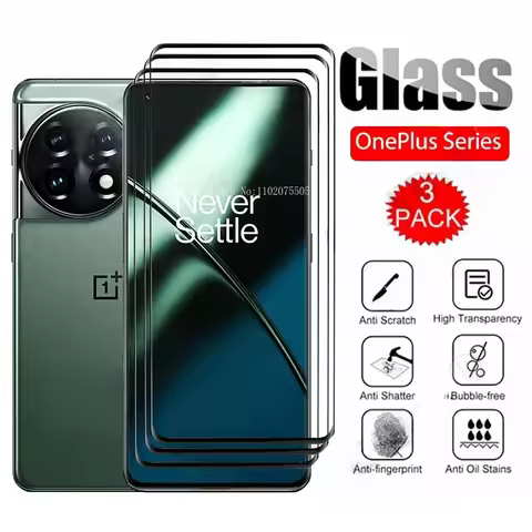 3Pcs Tempered Glass For OnePlus 11 10 Pro 9 8 Pro Nord CE 3 2 Lite N300 N20 Full Cover Screen Protec