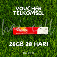 Hai – TELKOMSEL Voucher 26GB + 4GB BONUS WA 28 Hari HANYA JAWA TIMUR SIMPATI HOT Promo Data Cepat da