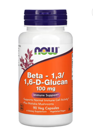 Now Foods,เบต้ากลูแคลน, Beta-1,3/1,6-D-Glucan, 100 mg, 90 Veg Capsules