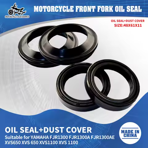 SJ Motorcycle Accessories Front Fork Damper 48x61x11 Dust Seal Shock Absorber For Yamaha YZF1000 FJR