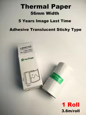 Translucent Photo Sticker BPA-Free Adhesive Thermal Paper Roll Waterproof Sticky Continue Paper for 