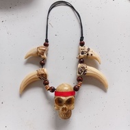 Tribal Fang Skull Necklace – Handmade Resin Necklace Ethnic