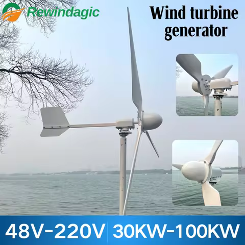 50KW 100KW Big Horizontal Wind Turbine Generator 96V 48V Free Energy Magnetic Dynamo Strong Power 22