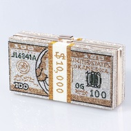 US Dollar Bag Full Diamond Dollar Dinner Bag Womens Dress Clutch Bag Evening Bag LY