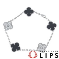 梵克雅寶 (Van Cleef & Arpels) 復古 Alhambra 鑽石手鍊 VCARP2R900 / D淨化草本：0.96 克拉（腕圍：約 19 厘米，寬度：約 0.3 厘米）18K 白金/