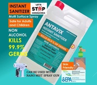 ANTAVIX Instant Non Alcohol Sanitizer Surface Disinfectant 5L 5 Liter Liquid Spray