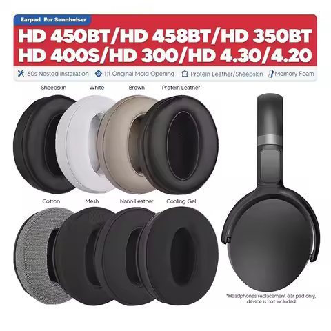 Replacement Earpads For Sennheiser HD 450BT 458BT 300 4.30 4.20 400S 350BT Headphones Accessories Ea