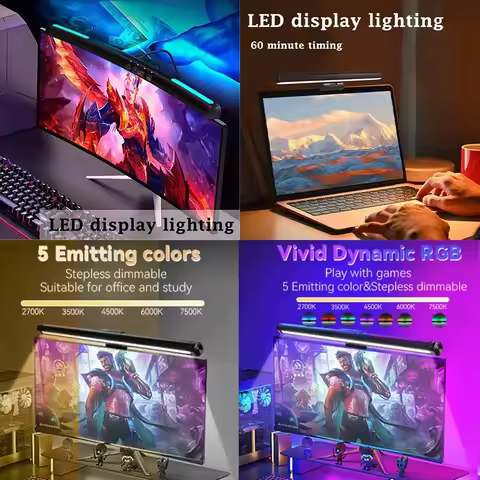 Pc Monitor Light Bar LED Dimming Magnetic Computer Desk Lamp Monitor Gaming Office Home Appliance Cu