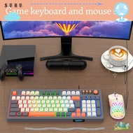 SUHUHD Keyboard Mouse Set, Backlight 98 Key Layout RAIKU T98 Keyboard,   Lighting Rainbow Color Lumi