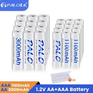 PALO 1.2V AA Rechargeable Batteries 3000mAh aa Ni-MH 100% Original High Capacity Current AA Battery Rechargeble For Camera ,Toys