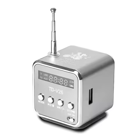 TD-V26 Portable Mini Bluetooth Speaker With Digital Display Screen FM Radio MP3 Player Support TF Ca