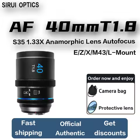 SIRUI 40mm T1.8 1.33X S35 Anamorphic Lens Autofocus Lens Large Aperture Cine Lenses For Sony E Nikon