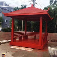 Pavilion Kayu Anti-Kakisan Luaran Bangunan Purba Koridor Pavilion Taman Indah Halaman Halaman Bilik 