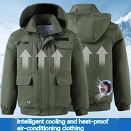 Outdoor Jacket with Fan Can Install 12V Fan Work Clothing Air Conditioning Clothing with Pockets