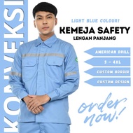 termurah Baju Kemeja Safety K3 Lengan Panjang - Seragam Kerja Atasan Wearpack Werpack Werpak Proyek 