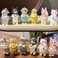 ใหม่ Sanrio Mofusand Cinnamoroll Pompom Purin Hello Kitty Kuromi ของเล่นโมเดลตุ๊กตาแต่งกายข้ามเพศกาชาปองฟิกเกอร์