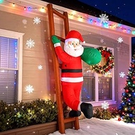 8FT Santa Climbing Ladder, Outdoor Inflatable Decoration