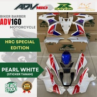 RAPIDO Honda Adv160 HRC Special Edition Pearl White Body Coverset (Sticker Tanam) Motorcycle Accesso