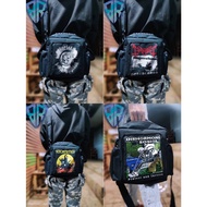 Punk band bag, sling bag, stara band bag, box bag, black bag, traveling bag, black bag, shoulder bag